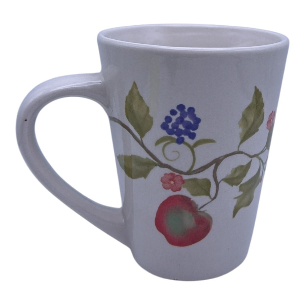 Four Star Stoneware Coffee Mug Fruit Farmhouse Cottage Core‎ EUC 3.5"x4.5"